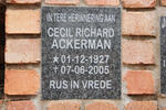 ACKERMAN Cecil Richard 1927-2005