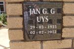 UYS Jan G.G. 1935-2012