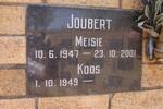 JOUBERT Koos 1949- & Meisie 1947-2001