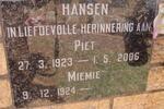 HANSEN Piet 1923-2006 & Miemie 1924-