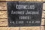 CORNELIUS Andries Jacobus 1959-2003