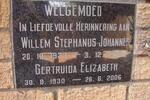 WELGEMOED Willem Stephanus Johannes 1927-2015 & Gertruida Elizabeth 1930-2006