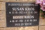 KROS Kosie 1922-2010 & Susan 1927-2008