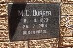 BURGER M.E. 1923-2014