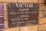 VICTOR Gawie 1942-2009 & Anna 1945-