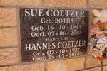 COETZER Hannes 1937-2014 & Sue BOTHA 1941-2008