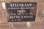 STEENKAMP Don 1933-2013 & Bettie CROUS 1926-