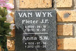 WYK Pieter J.F., van 1935-2010 & Anna S.W. 1938-2012