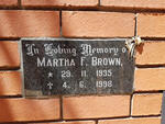 BROWN Martha F. 1935-1998