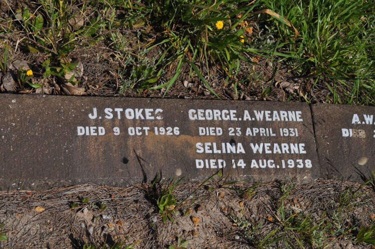 STOKES J. -1926 :: WEARNE George A. -1931 :: WEARNE Selina -1938