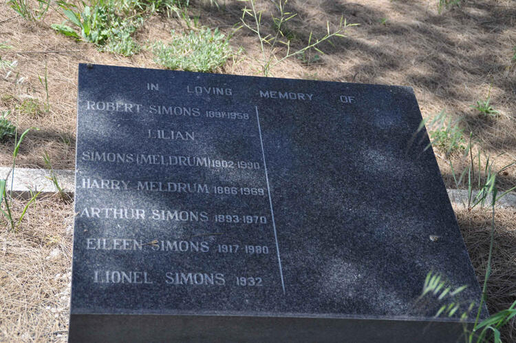 SIMONS Robert 1891-1958 & Lilian MELDRUM 1902-1990