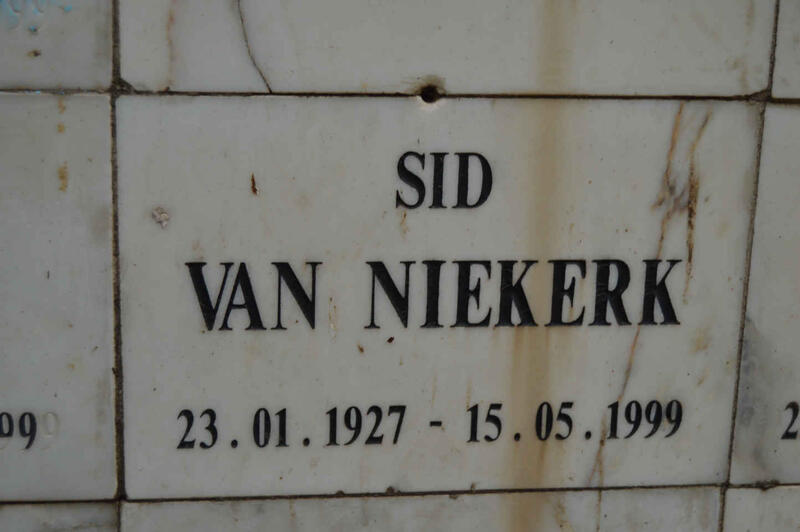 NIEKERK Sid, van 1927-1999