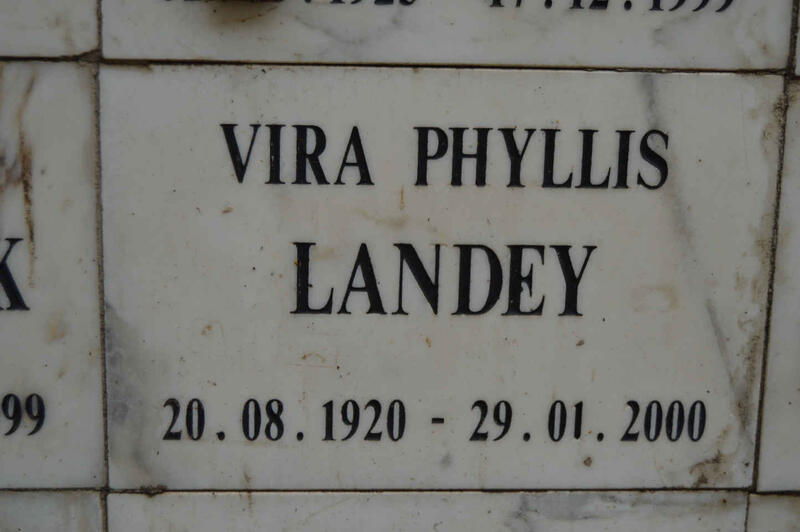 LANDEY Vira Phyllis 1920-2000