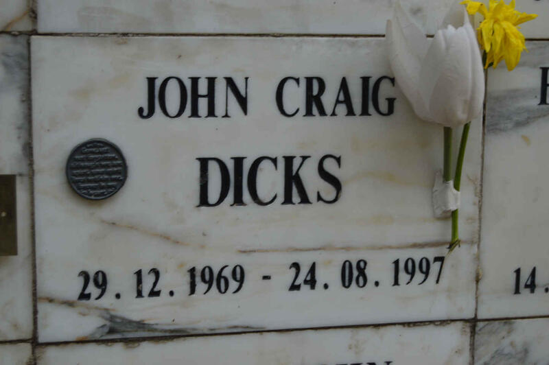 DICKS John Craig 1969-1997