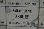 ASBURY Sarah Jane 1924-2000