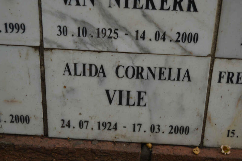 VILE Alida Cornelia 1924-2000