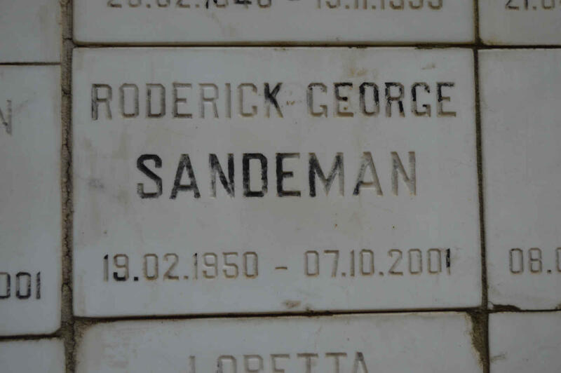 SANDEMAN Roderick George 1950-2001