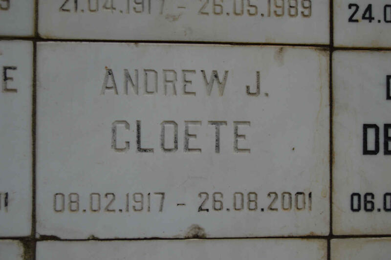 CLOETE Andrew J. 1917-2001