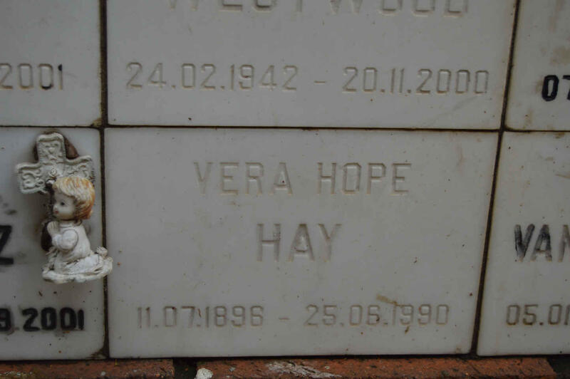 HAY Vera Hope 1896-1990