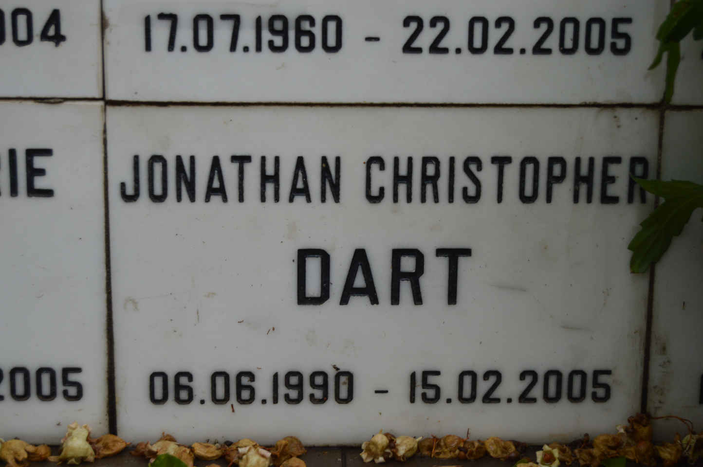 DART Johathan Christopher 1990-2005