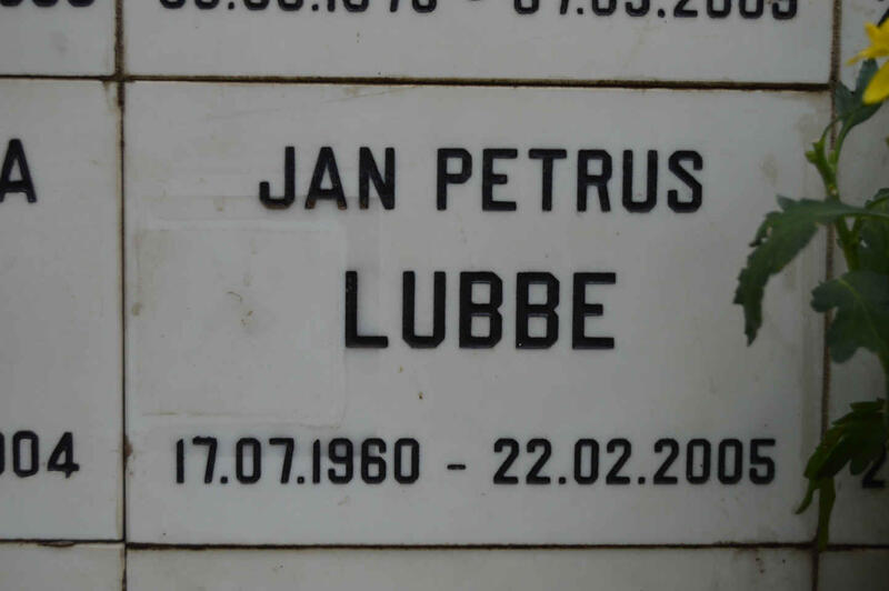 LUBBE Jan Petrus 1960-2005