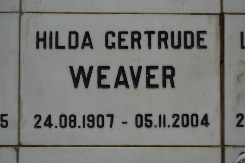 WEAVER Hilda Gertrude 1907-2004