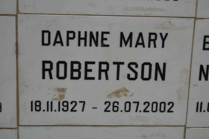 ROBERTSON Daphne Mary 1927-2002