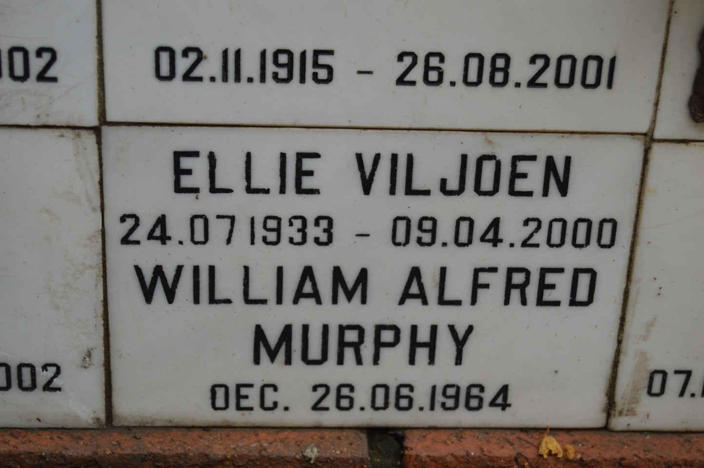 VILJOEN Ellie 1933-2000 :: MURPHY William Alfred -1964