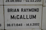 McCALLUM Brian Raymond 1946-2002