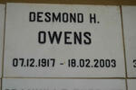 OWENS Desmond H. 1917-2003