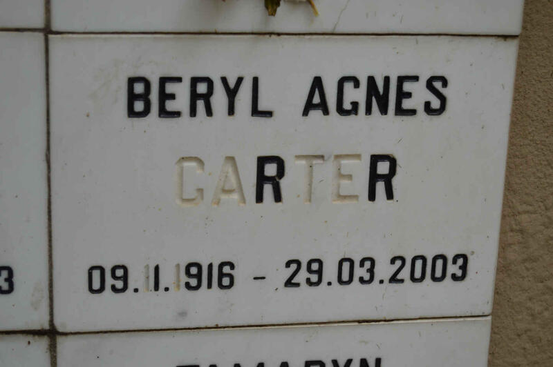 CARTER Beryl Agnes 1916-2003