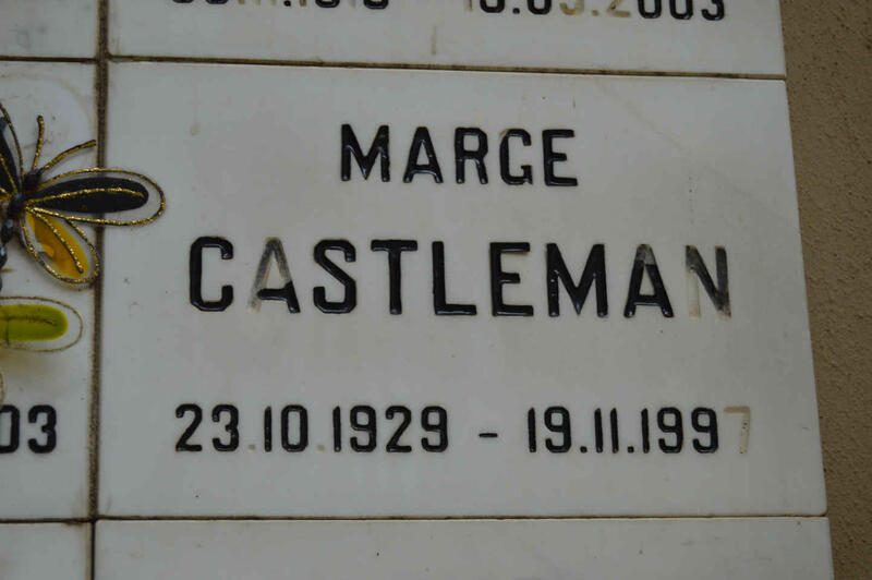 CASTLEMAN Marge 1929-1997