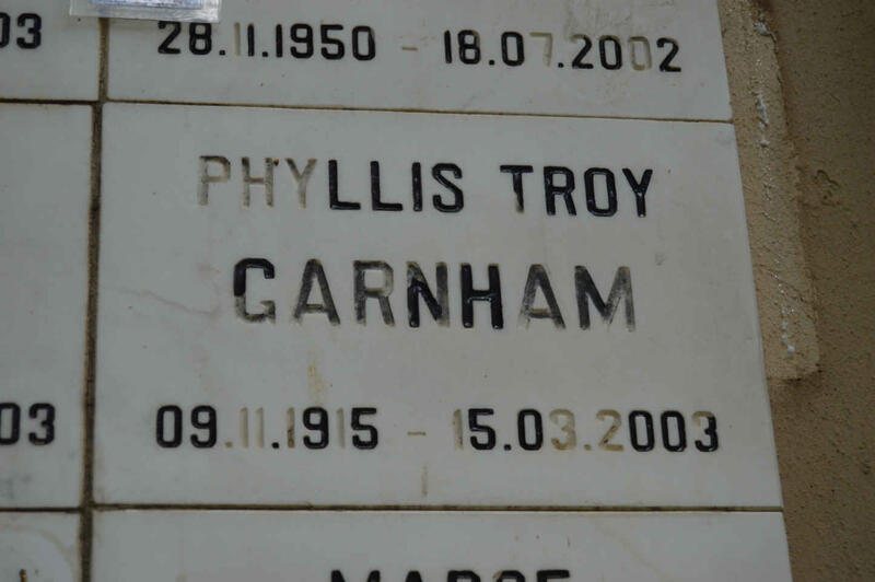 GARNHAM Phyllis Troy 1915-2003