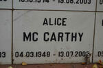 MC CARTHY Alice 1948-200?