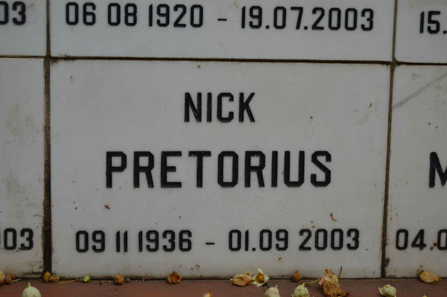 PRETORIUS Nick 1936-2003
