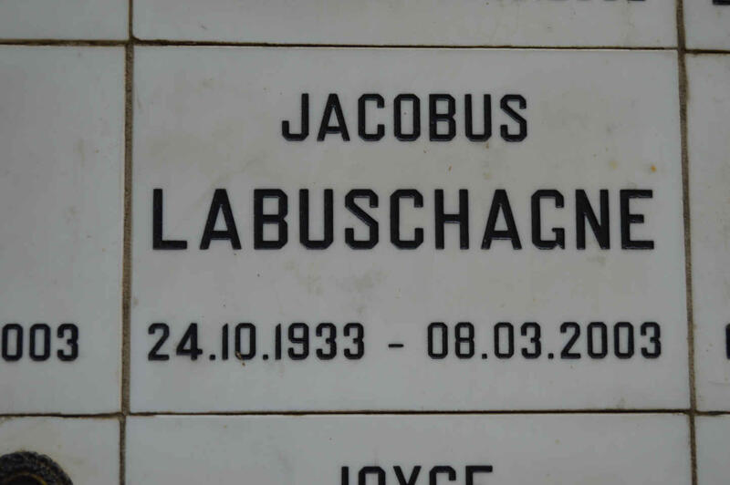 LABUSCHAGNE Jacobus 1933-2003
