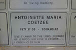 COETZEE Antoinette Maria 1971-2009