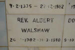 WALSHAW Albert 1902-1980