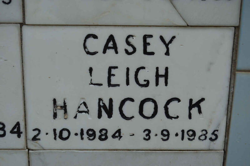 HANCOCK Casey Leigh 1984-1985