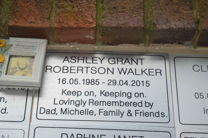 WALKER Ashley Grant Robertson 1985-2015