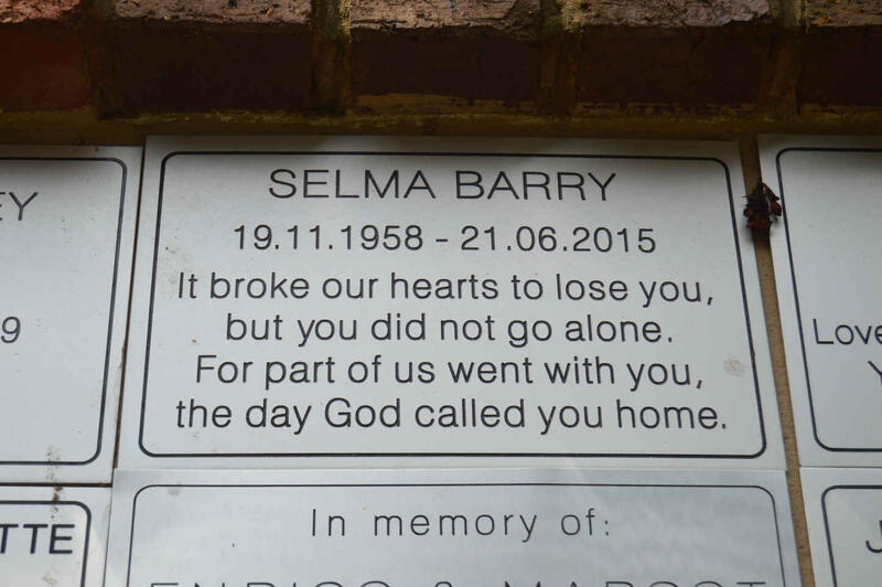 BARRY Selma 1958-2015