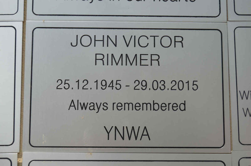 RIMMER John Victor 1945-2015