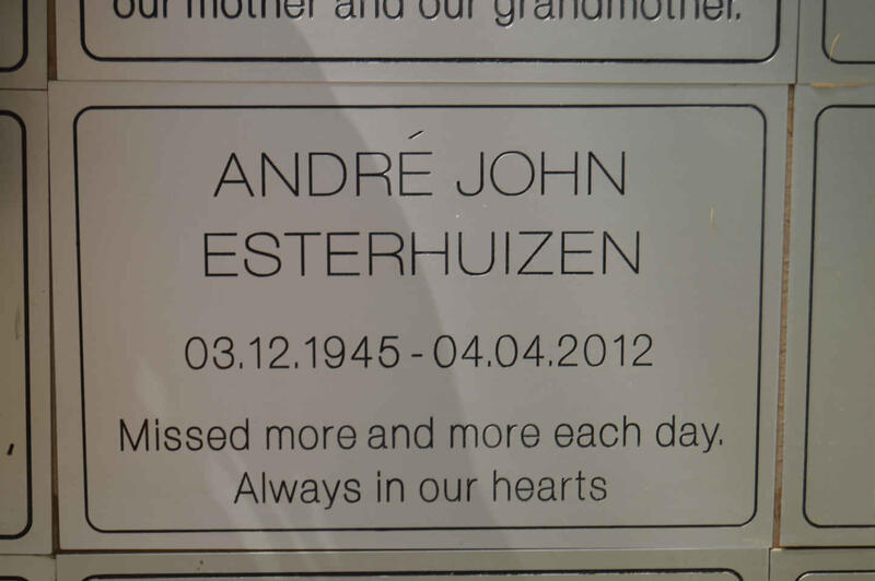 ESTERHUIZEN Andre John 1945-2012