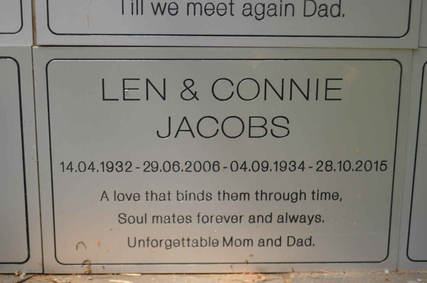 JACOS Len 1932-2006 & Connie 1934-2015