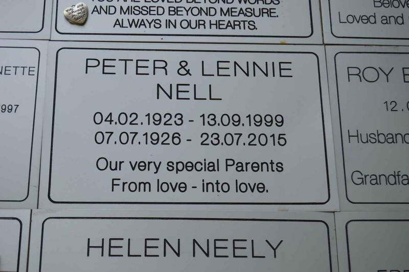 NELL Peter 1923-1999 & Lennie 1926-2015