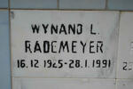 RADEMEYER Wynand L. 1925-1991