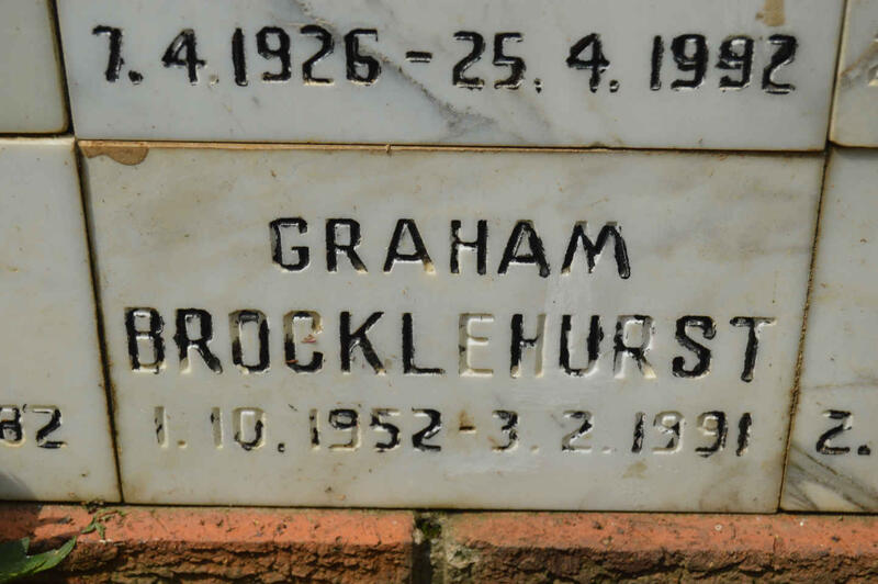BROCKLEHURST Graham 1952-1991