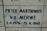MERWE Pieter Marthinus, v.d. 1926-1992