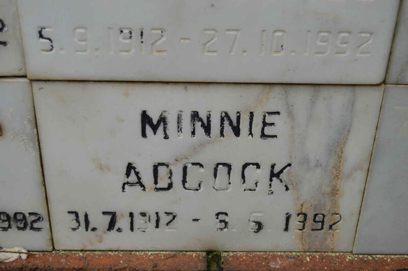 ADCOCK Minnie 1912-1992