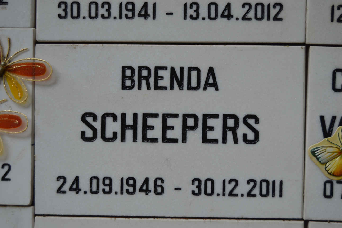 SCHEEPERS Brenda 1946-2011